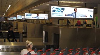 Novo Nordisk banners in airport
